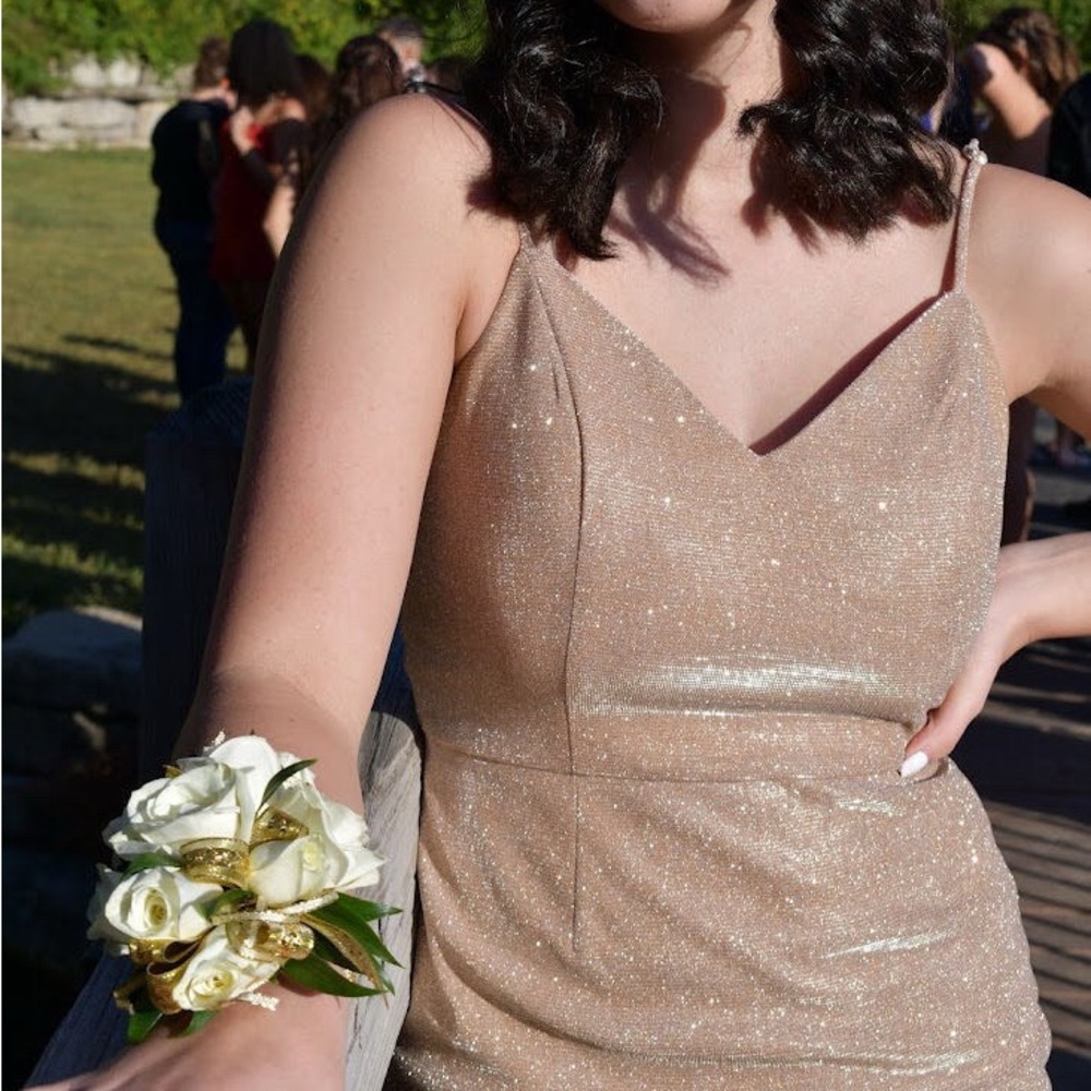 Sparkling Gold Spaghetti Strap Dress